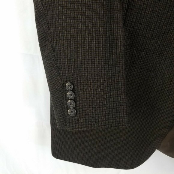 Ralph Lauren Brown Check Wool Two Button Single Vent Blazer Jacket Mens 43R - Picture 4 of 7